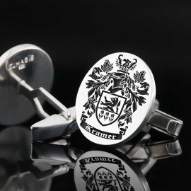 Select Gifts Harvey Scotland Family Crest Surname Coat Of Arms Gold Cufflinks Engraved Box 