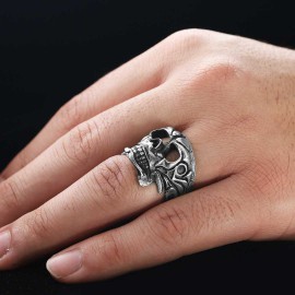 Sterling Silver Filigree Skull Ring