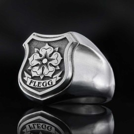 Custom Family Heraldic Ring, Monogrammed Family Crest Ring