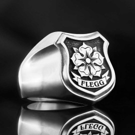 Custom Family Heraldic Ring, Monogrammed Family Crest Ring