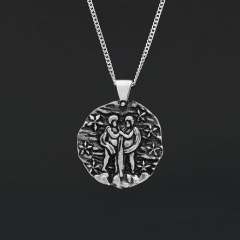 Gemini Pendant, Zodiac Necklace, Sterling Silver Pendant, Gold Plated Pendant, Astrology Jewelry, Gemini Sign Jewelry