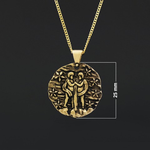 Gemini Pendant, Zodiac Necklace, Sterling Silver Pendant, Gold Plated Pendant, Astrology Jewelry, Gemini Sign Jewelry