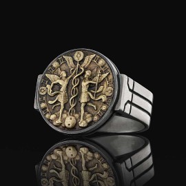 Gemini Zodiac Round Ring