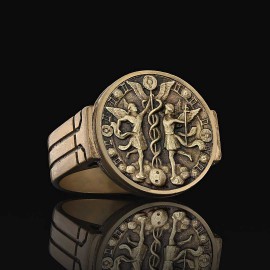 Gemini Zodiac Round Ring