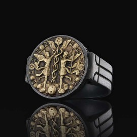 Gemini Zodiac Round Ring