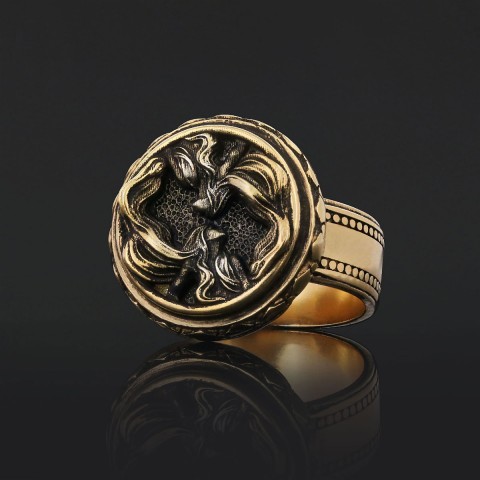 Gemini Zodiac Silver Ring