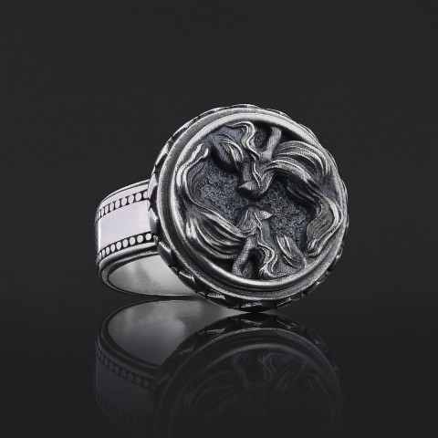 Gemini Zodiac Silver Ring