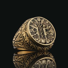 Gemini Zodiac Silver Ring