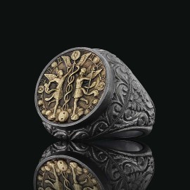 Gemini Zodiac Silver Ring