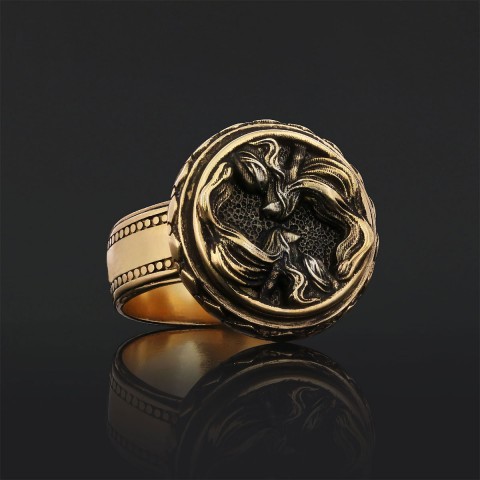 Gemini Zodiac Silver Ring