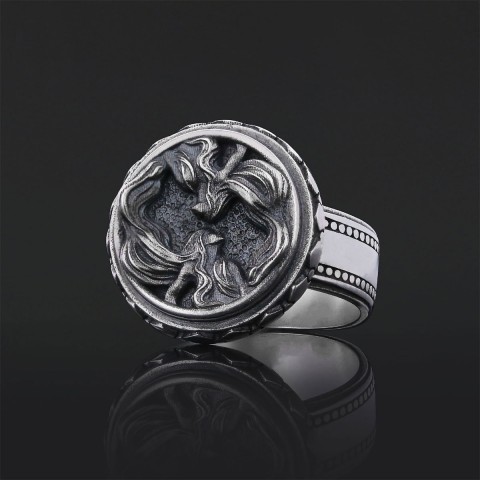 Gemini Zodiac Silver Ring