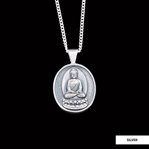 Goddess of Mercy Necklace, Buddha Pendant, Buddha Silver Necklace, Religious Necklace, Buddhist Gift