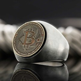 Gold Bitcoin Souvenir Ring