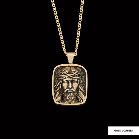 Gold Plated Jesus Jewelry, Jesus Silver Pendant, Men's Religious Gift Christian Necklace, Unisex Jesus Pendant