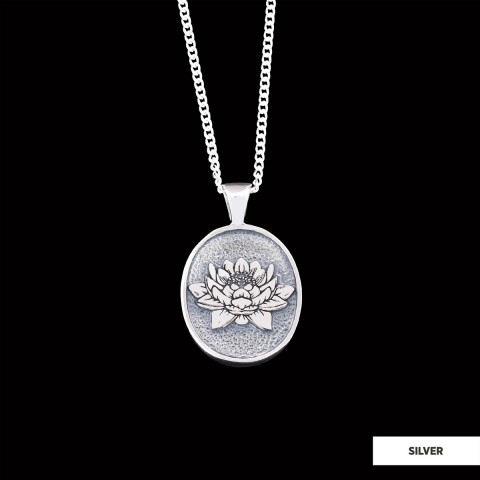 Gold Plated Silver Lotus Flower Necklace, Birth Flower Lotus Pendant, Charm Lotus Jewelry, Gift for Woman
