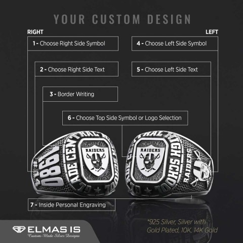 Hammund High School Ring, Üniversity Graduation Ring, Class Ring, College Class Ring