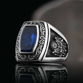 Hand Made Rounded Ottoman State Coat of Arms Tughra Ring