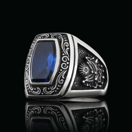 Hand Made Rounded Ottoman State Coat of Arms Tughra Ring