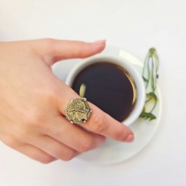 Handmade 925 Sterling Silver Orpheus Coin Women Ring