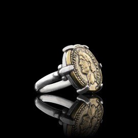 Handmade Antoninus Pius Aureus Roma Coin Women Ring
