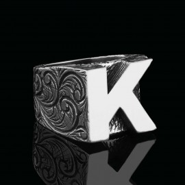 Handmade Celtic Sterling Silver Letter K Ring