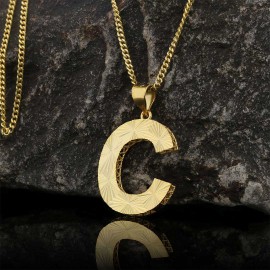 Handmade Custom Design Silver Letter Monogram C Pendant
