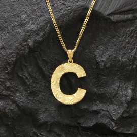 Handmade Custom Design Silver Letter Monogram C Pendant
