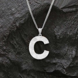 Handmade Custom Design Silver Letter Monogram C Pendant