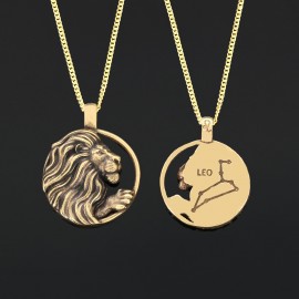 Handmade Leo Pendant, Sterling Silver Leo Necklace, Leo Jewelry, Horoscope Leo Necklace