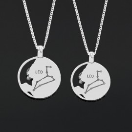 Handmade Leo Pendant, Sterling Silver Leo Necklace, Leo Jewelry, Horoscope Leo Necklace