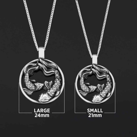 Handmade Pisces Pendant, Sterling Silver Pisces Necklace, Pisces Jewelry, Horoscope Pisces Necklace