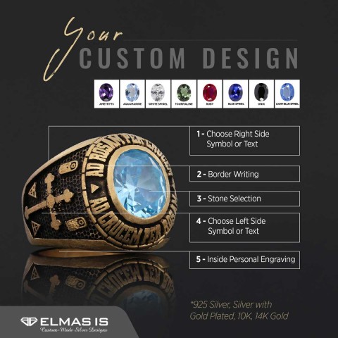 Handmade Rose Crucis Silver Ring, Amorc Jewelry, Special Design Amorc Ring, Rose Crucis Ring