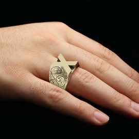 Handmade Silver Celtic Letter X Ring