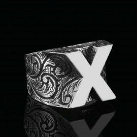 Handmade Silver Celtic Letter X Ring