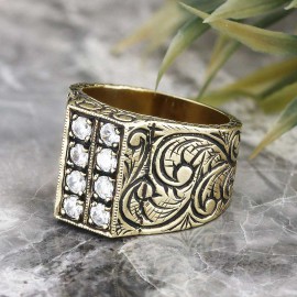 Handmade Silver Letter I Ring Bold Alphabet