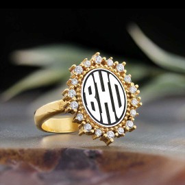 Handmade Special 925 Sterling Silver Monogram Letter Women Ring