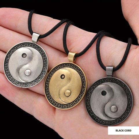 Handmade Sterling Silver Round Yin Yang Pendant