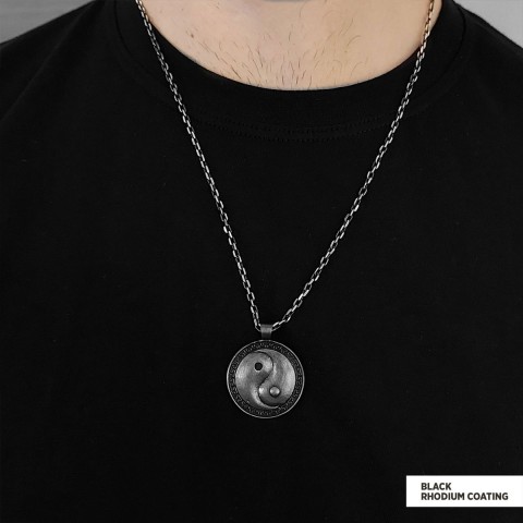 Handmade Sterling Silver Round Yin Yang Pendant