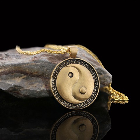 Handmade Sterling Silver Round Yin Yang Pendant