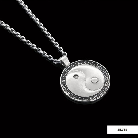 Handmade Sterling Silver Round Yin Yang Pendant