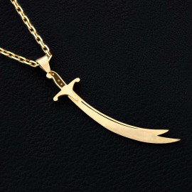 Hazrat Ali Sword Pendant, Handmade Zulfiqar Necklace, Muslim Silver Necklace