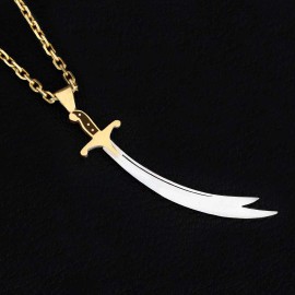 Hazrat Ali Sword Pendant, Handmade Zulfiqar Necklace, Muslim Silver Necklace