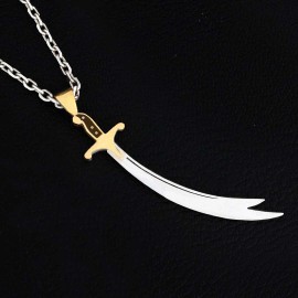 Hazrat Ali Sword Pendant, Handmade Zulfiqar Necklace, Muslim Silver Necklace