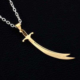 Hazrat Ali Sword Pendant, Handmade Zulfiqar Necklace, Muslim Silver Necklace