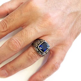 Jesus Blue Stone Ring
