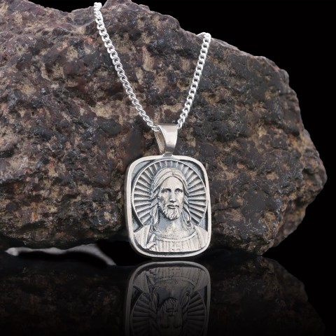 Jesus Necklace, Christ Necklace, Faith Jewelry, Sun and Christian Jewelry, Religious Accessory, Gift for Her