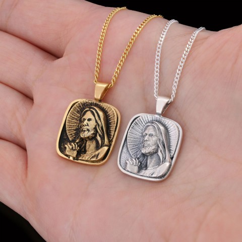 Jesus Necklace, Faith Jewelry, Christ Pendant, Christus Necklace, Sun and Christian Jewelry, Jesus Christian Necklace