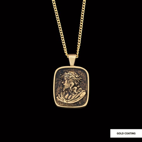 Jesus Necklace, Christ Pendant, Silver Religious Accessory, Gold Plated Jesus Jewelry, Handmade Christian Necklace, Religious Gift
