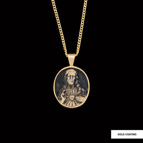 Jesus Necklace, Jesus Religious Necklace, Christ Gold Plated Necklace, Christian Necklace, Religious Jewelry, Christ Accessory
