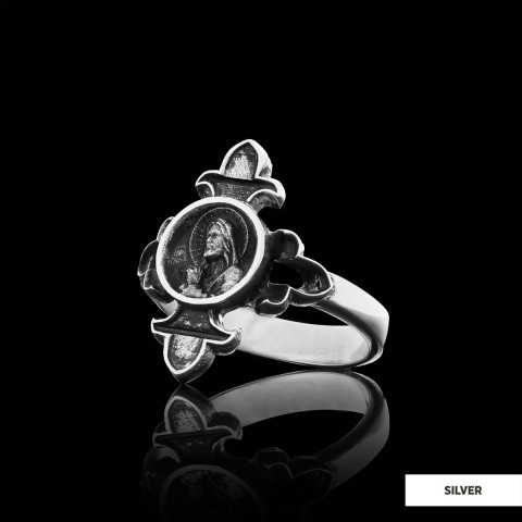 Jesus Motif Ring, Jesus Ring, Silver Religious Ring, Gold Plated Jesus Jewelry, Christian Signet Ring